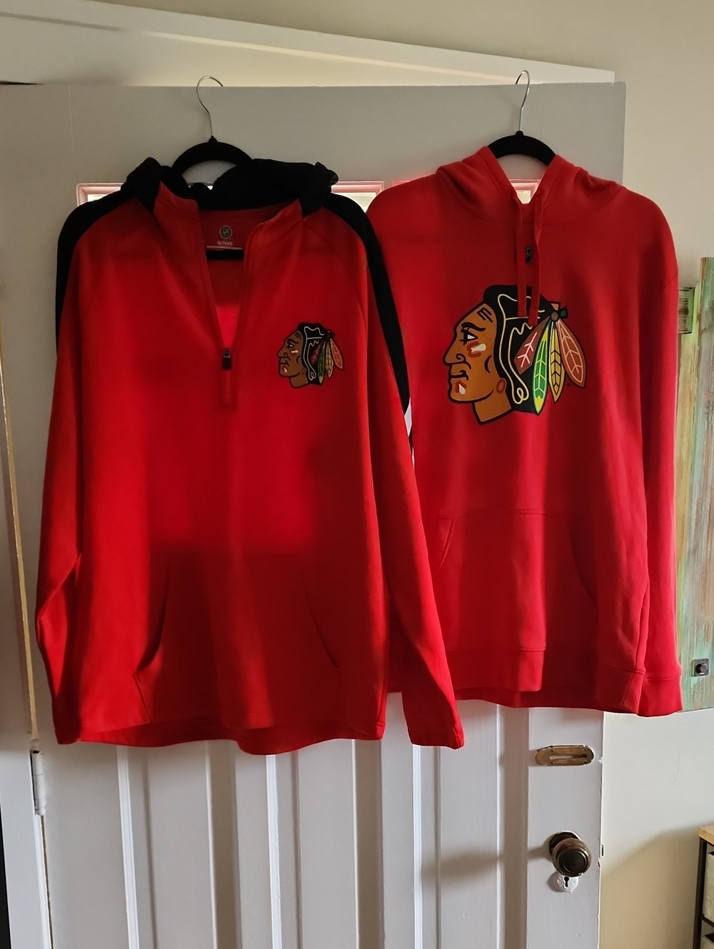 Red Pullover Hoodie Shirt with Team Logo - Men's